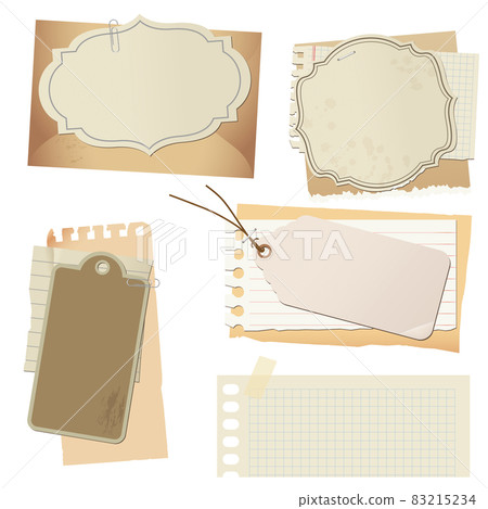 Vintage-style paper material set 83215234