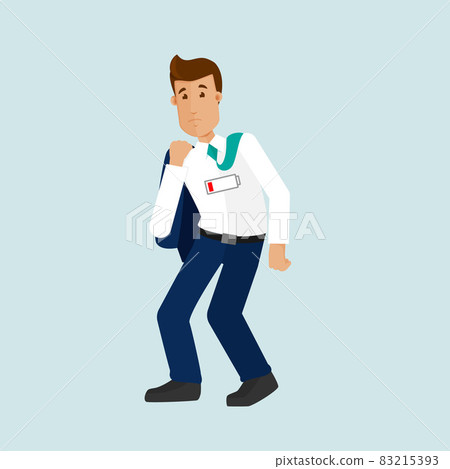 businessman tired after work needs a vacation, the battery is dead,no energy.Vector illustratio businessman tired after work needs a vacation, the battery is dead,no energy.Vector illustratio 83215393
