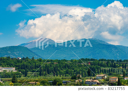 Mountain Range of Monte Baldo view from the Lake Garda - Veneto Italy Mountain Range of Monte Baldo view from the Lake Garda - Veneto Italy 83217755