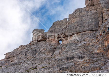 Mountain Ridge of Monte Paterno or Paternkofel in Sesto Dolomites Italy Alps 83218353