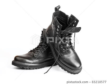 Black boots isolated on white Black boots isolated on white 83218577