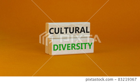 Time to cultural diversity symbol. Wooden blocks with words 'Cultural diversity'. Beautiful orange background. Business and cultural diversity concept. Copy space. Time to cultural diversity symbol. Wooden blocks with words 'Cultural diversity'. Beautiful orange background. Business and cultural diversity concept. Copy space. 83219367