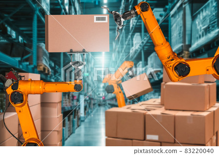 Smart robot arm system for innovative warehouse and factory digital technology Smart robot arm system for innovative warehouse and factory digital technology 83220040