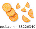 Sweet Potato Slices Set Isolated Over White 83220340