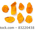 Set Of Sweet Potato Salty Chips Isolated 83220438