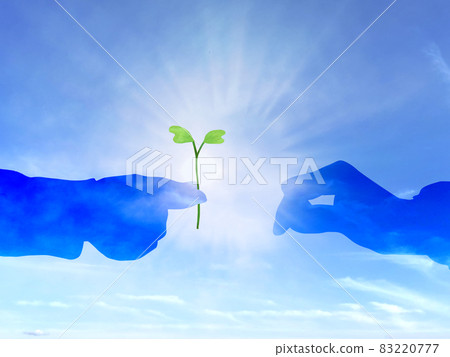 Two hand silhouettes passing Futaba 83220777