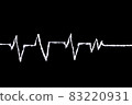 white powder (heroin, cocaine, narcotic) scattered in the form of a cardiogram on a black background 83220931