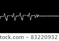 white powder (heroin, cocaine, narcotic) scattered in the form of a cardiogram on a black background 83220932