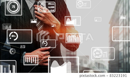 Conceptual business dashboard for financial data analysis Conceptual business dashboard for financial data analysis 83223191