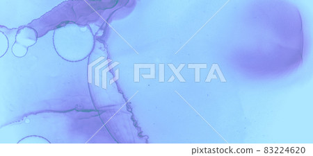 Creative Ink Stains Pattern. Blue Pastel Fluid 83224620
