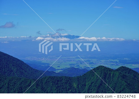 來自神室山的月山和新城的街景 來自神室山的月山和新城的街景 83224748
