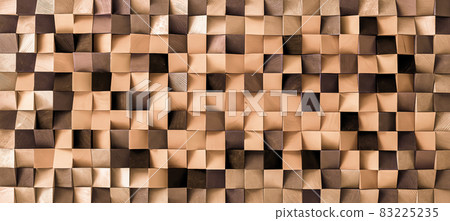 Natural color wood block wall cubic texture background 83225235