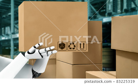 Innovative industry robot working in warehouse for human labor replacement 83225319