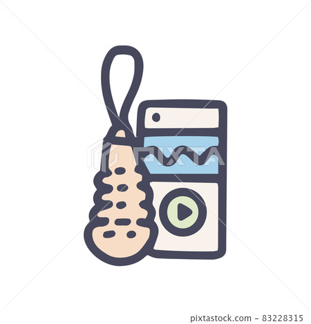 dildo vibrator with controller color vector doodle simple icon dildo vibrator with controller color vector doodle simple icon 83228315