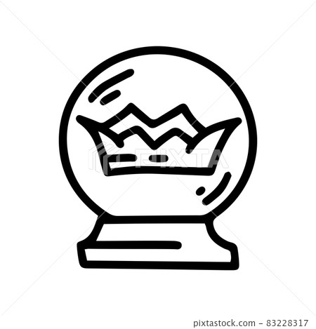 crown in crystal ball line vector doodle simple icon crown in crystal ball line vector doodle simple icon 83228317