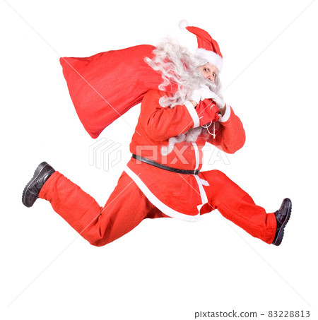 Santa is running with a back Santa is running with a back 83228813