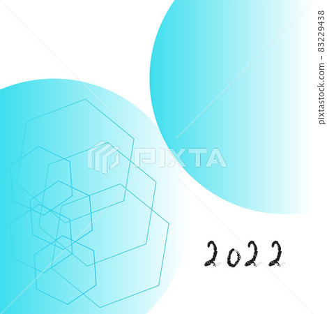 2022 winter greeting postcard template with geometric patterns in cool colors 83229438