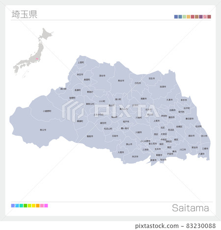 埼玉縣地圖、埼玉市、町、村名 83230088