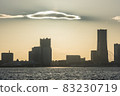 Yokohama Minatomirai in the setting sun 83230719