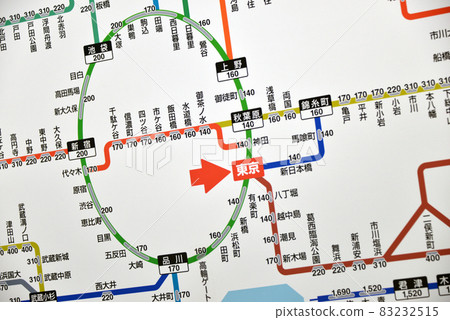 JR Tokyo Station ticket fare table JR Tokyo Station ticket fare table 83232515
