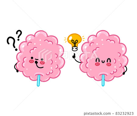 Cartoon Cute Cotton Candy Icon Isolated On White Background Stock  Illustration