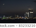 Yokohama Minatomirai crescent moon and night view 83233210