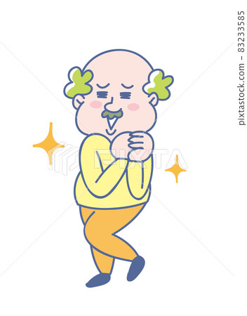 滿臉笑容的老人全身圖 滿臉笑容的老人全身圖 83233585