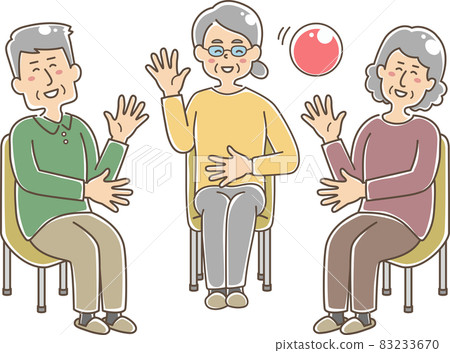 Elderly people playing ball - Stock Illustration [83233670] - PIXTA