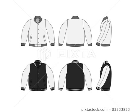 Stajan (stadium jumper) template illustration set (front, back, side) 83233833