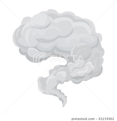 Smoke dust explosion in cartoon style isolated on white background. Frame, game asset. Abstract gray cloud, gas, motion element. Smoke dust explosion in cartoon style isolated on white background. Frame, game asset. Abstract gray cloud, gas, motion element. 83234902