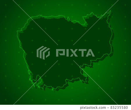 Template vector map outline Cambodia on radar Template vector map outline Cambodia on radar 83235580