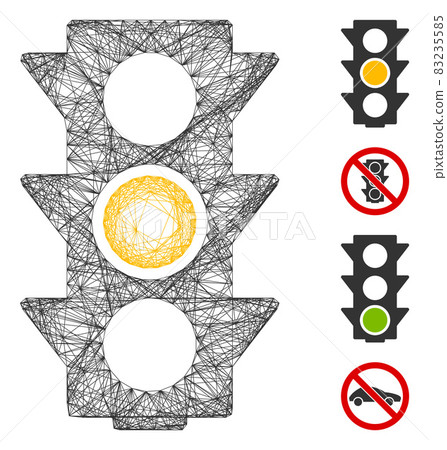 Network Yellow Traffic Lights Vector Mesh 83235585
