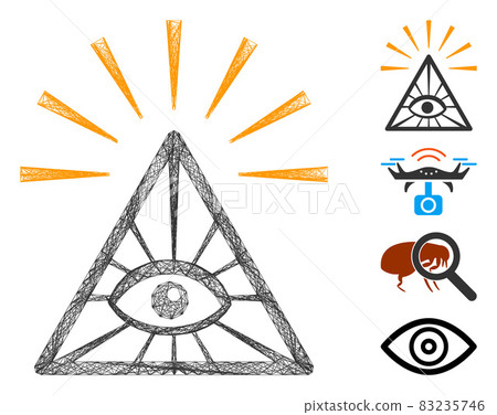 Net Total Control Eye Pyramid Vector Mesh 83235746