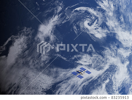 ISS International Space Station and Earth perming3DCG Illustration Material 83235913