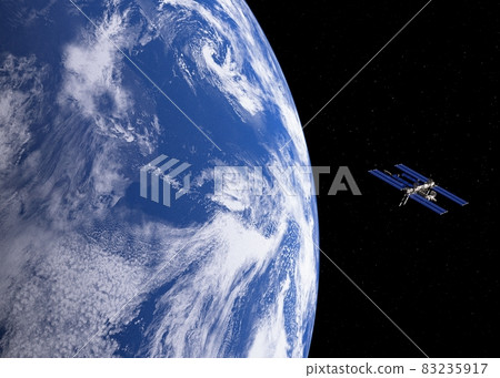 ISS International Space Station and Earth perming3DCG Illustration Material 83235917