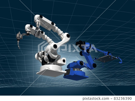 Welding robot hand Double-armed cargo mobile robot Industrial robot State-of-the-art image (3DCG) Welding robot hand Double-armed cargo mobile robot Industrial robot State-of-the-art image (3DCG) 83236390