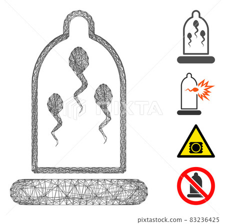 Hatched Sperm Prevention Condom Vector Mesh 83236425