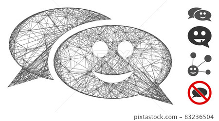 Hatched Smile Chat Messages Vector Mesh 83236504
