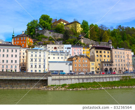 Beautiful view of Salzburg skyline with Salzach river in summer, Salzburg, Austria 83236564