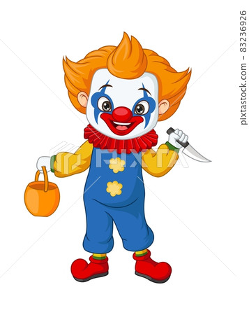Cartoon boy wearing halloween clown costume Cartoon boy wearing halloween clown costume 83236926