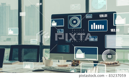 Business visual data analyzing technology by creative computer software 83237059