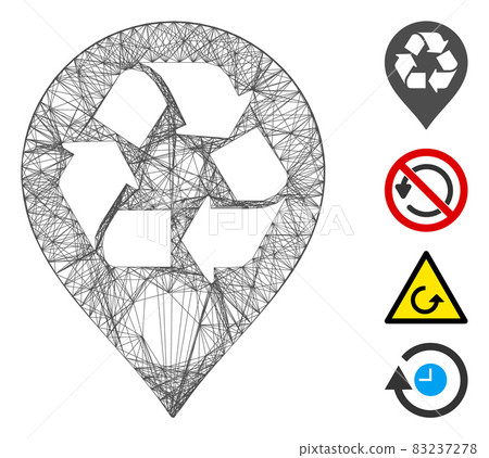 Hatched Recycle Map Marker Vector Mesh Hatched Recycle Map Marker Vector Mesh 83237278
