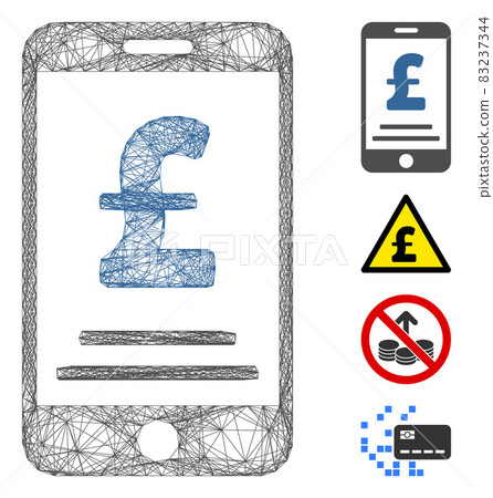 Hatched Pound Mobile Payment Vector Mesh Hatched Pound Mobile Payment Vector Mesh 83237344