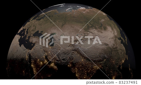 地球黑色背景3D CG背景壁紙 83237491