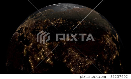地球黑色背景3D CG背景壁紙 83237492