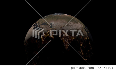 Earth black background 3D CG background wallpaper Earth black background 3D CG background wallpaper 83237494