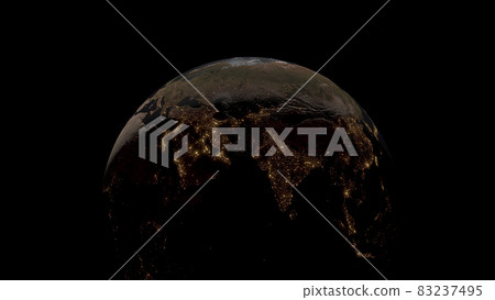 Earth black background 3D CG background wallpaper Earth black background 3D CG background wallpaper 83237495