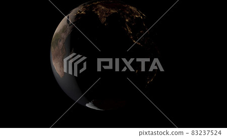 Earth black background 3D CG background wallpaper Earth black background 3D CG background wallpaper 83237524