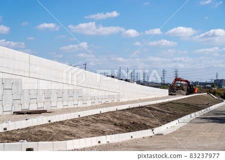 National highway No. 254 bypass construction Shimonanbata intersection Shiki city side slope 2021.10 c-1 83237977