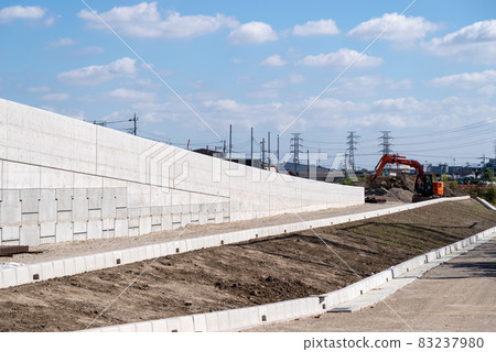 National highway No. 254 bypass construction Shimonanbata intersection Shiki city side slope 2021.10 d-1 83237980